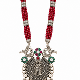 Mohnaa Radha Madhav Mayur Heritage Pendant Set