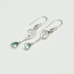 Water Drop Earrings With Blue Topaz Gemstone in 925 Sterling Silver
