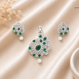 Ira Verdia 925 Silver Pendant & Earrings Set