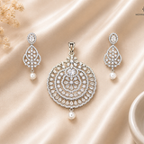 Ira Pearl Radiance 925 Silver Pendant & Earrings Set