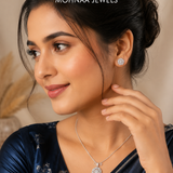 Ira Snowflake 925 Silver Pendant & Earrings Set