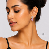 Rosé Swan Sparkle CZ Stud Earrings