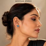 Ira Azure Spark AAA+ CZ Stud Earrings in 925 Silver
