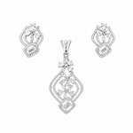 Ira Aurelia 925 sterling silver pendant and earrings set with sparkling cubic zirconia stones