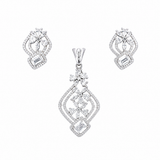 Ira Aurelia 925 sterling silver pendant and earrings set with sparkling cubic zirconia stones