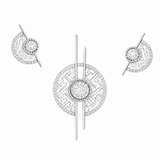 925 sterling silver pendant and earrings set featuring sparkling cubic zirconia stones in a contemporary geometric design