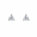 925 sterling silver triangle CZ stud earrings for kids and teens