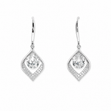 IRA Crystal Dewdrop Earrings in rhodium-plated 925 sterling silver featuring a pear-cut stone and AAA+ quality stones by Mohnaa Jewels.