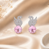 Rosé Swan Sparkle CZ Stud Earrings