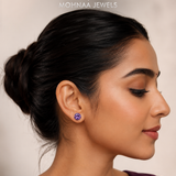 Lavender Glow CZ Stud Earrings