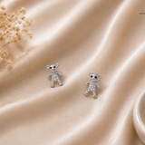 Ira Teddy Charm CZ Stud Earrings